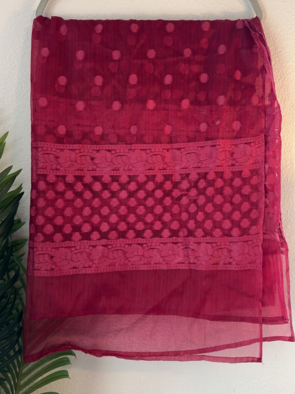Mannat elegant Red Embroidered Women's frock 3-pcs - Picture 6 of 6